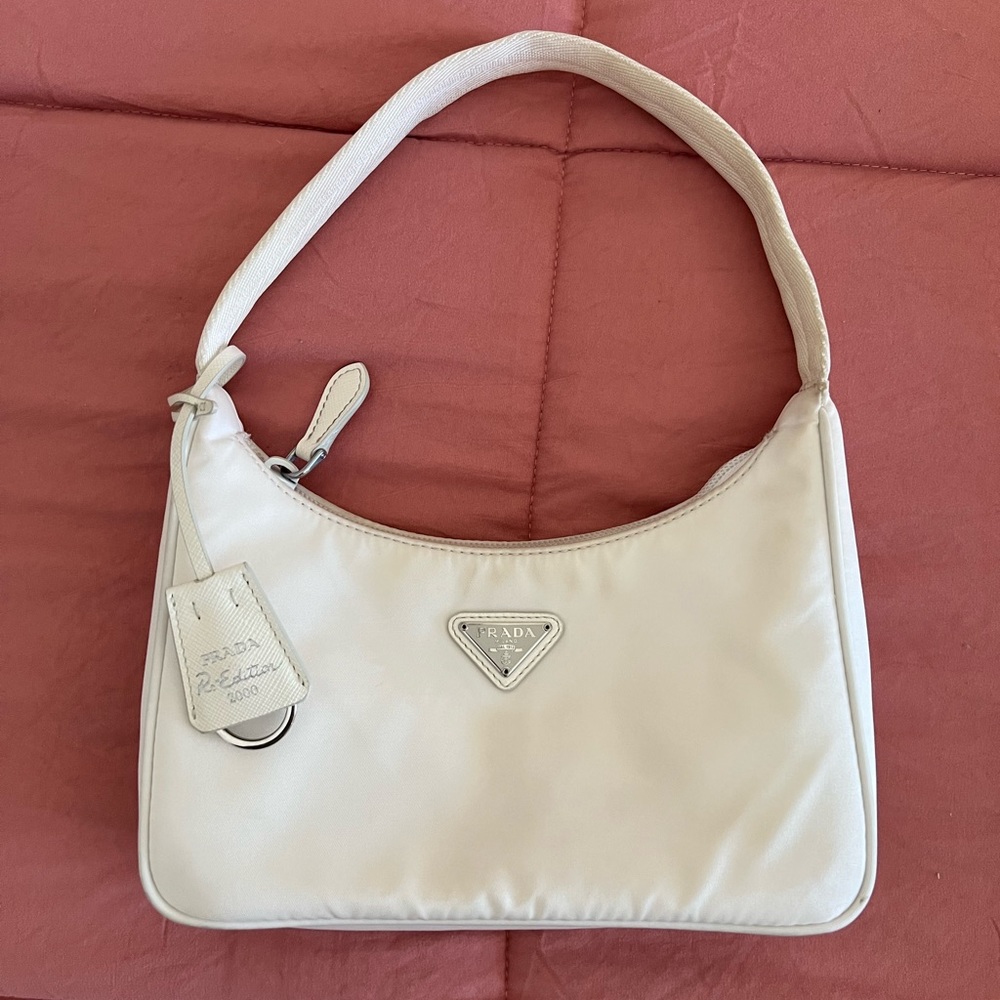 Prada White Nylon Re-Edition 2000 handbag